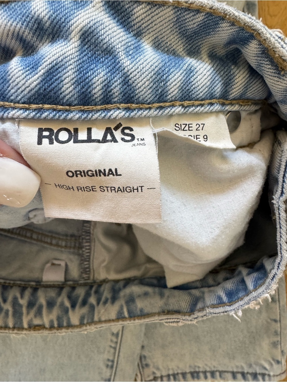ROLLA'S Original High-Rise Light Blue Distressed Straight Jeans - Picture 7 of 7